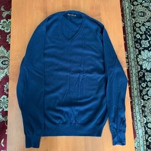 J. Crew navy v neck sweater, size large